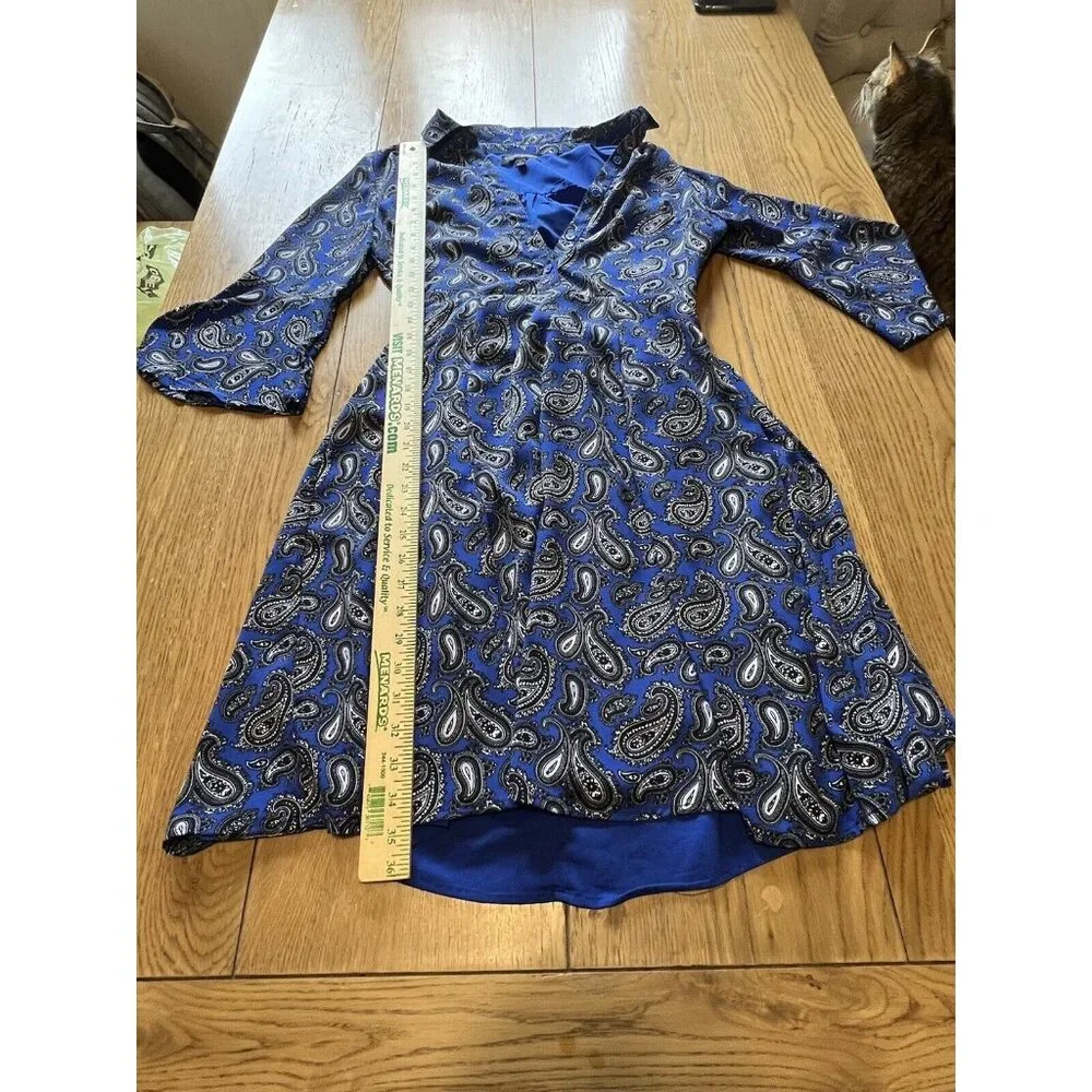 Banana Republic Dress Women Sz 2 Floral Fit & Flare Paisley Cottagecore‎ Peasant